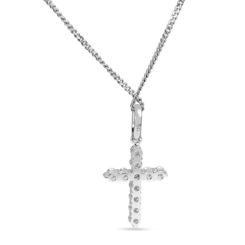 18ct White Gold Diamond Cross Necklace