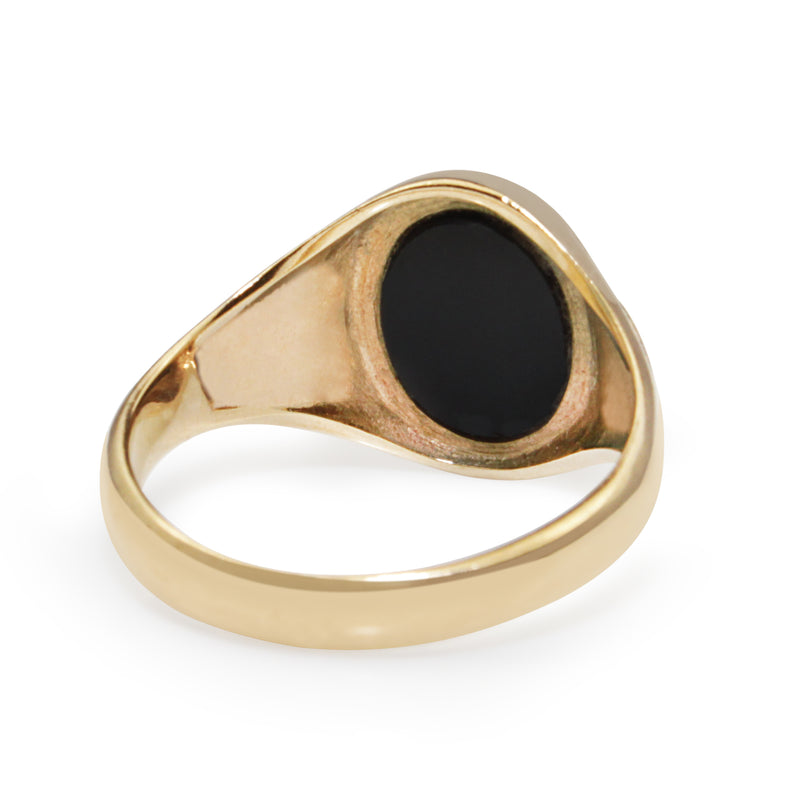 9ct Yellow Gold Vintage Onyx Signet Ring