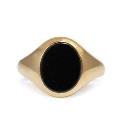 9ct Yellow Gold Vintage Onyx Signet Ring