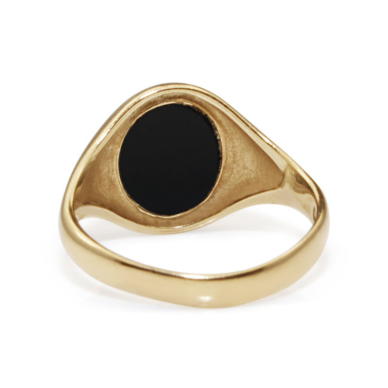 9ct Yellow Gold Vintage Onyx Signet Ring