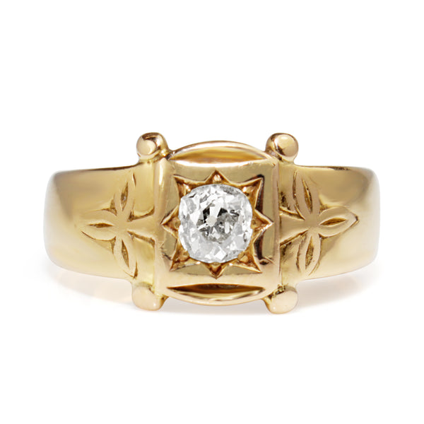 18ct Yellow Gold Antique Old Cut Diamond Ring