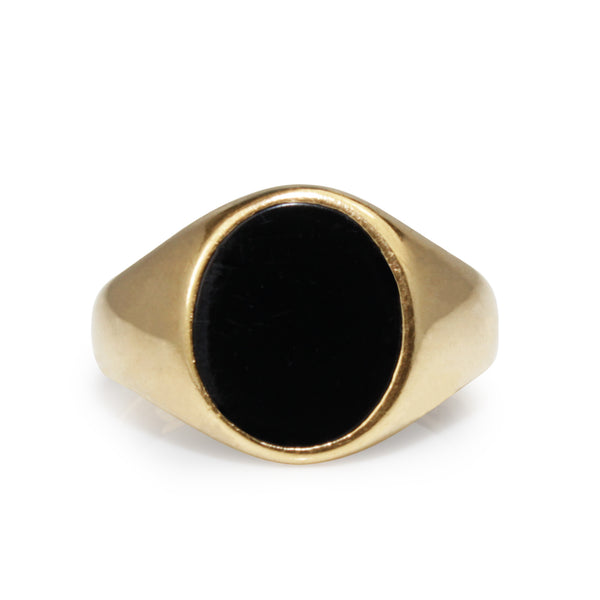 9ct Yellow Gold Vintage Onyx Signet Ring