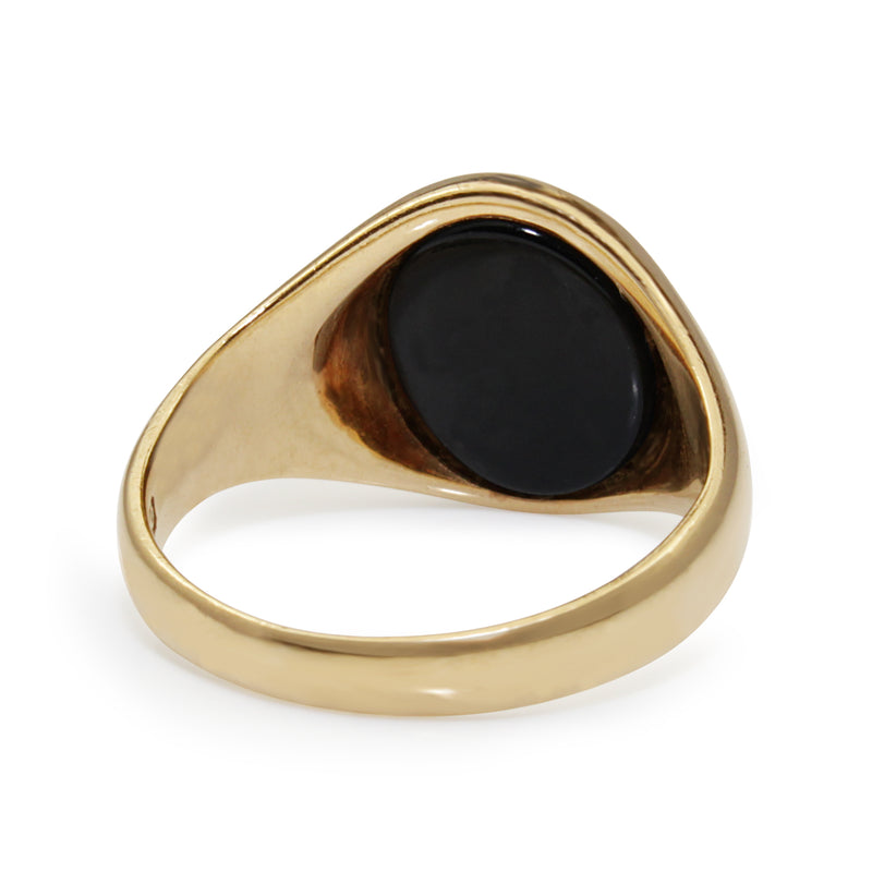 9ct Yellow Gold Vintage Onyx Signet Ring