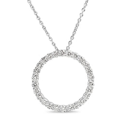 18ct White Gold Circle of Life Diamond Necklace