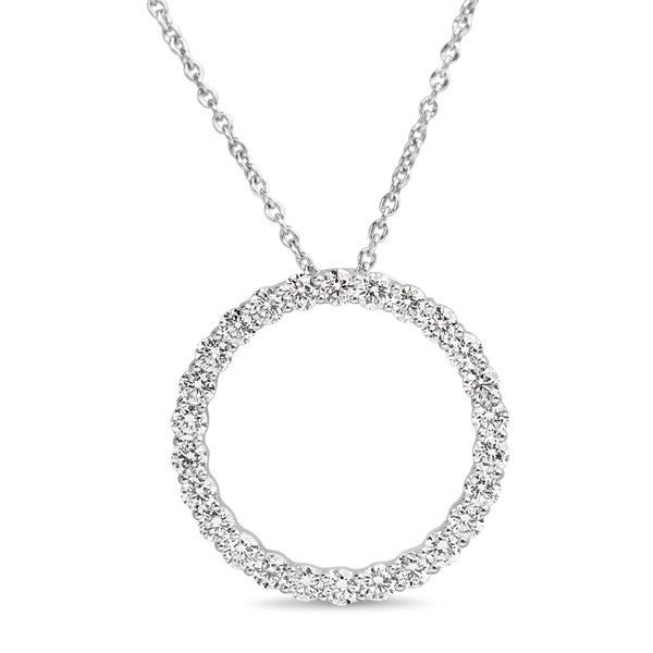 9ct White Gold Circle of Life Diamond Necklace