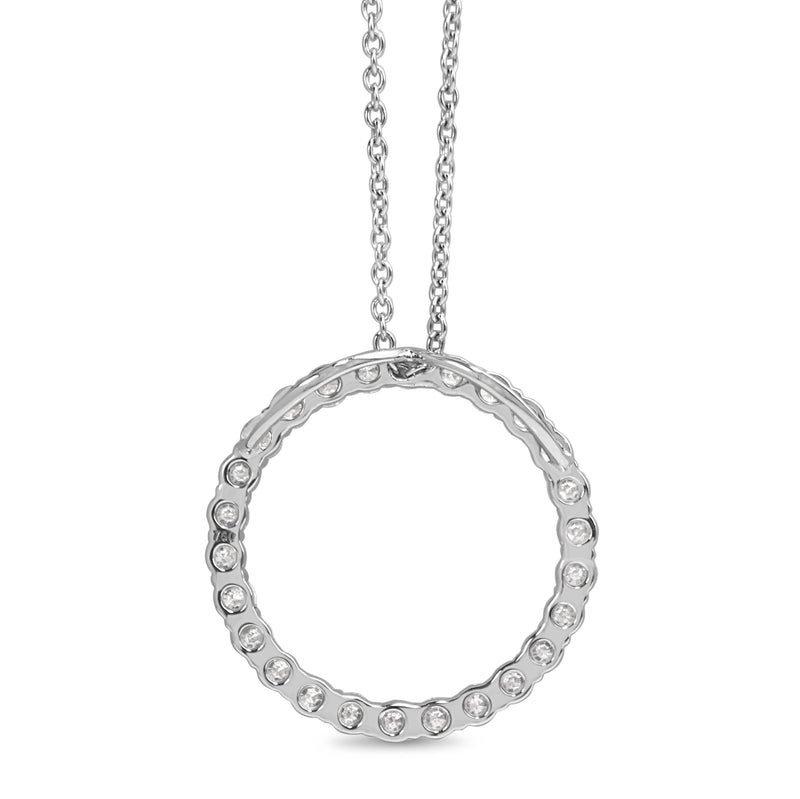 9ct White Gold Circle of Life Diamond Necklace