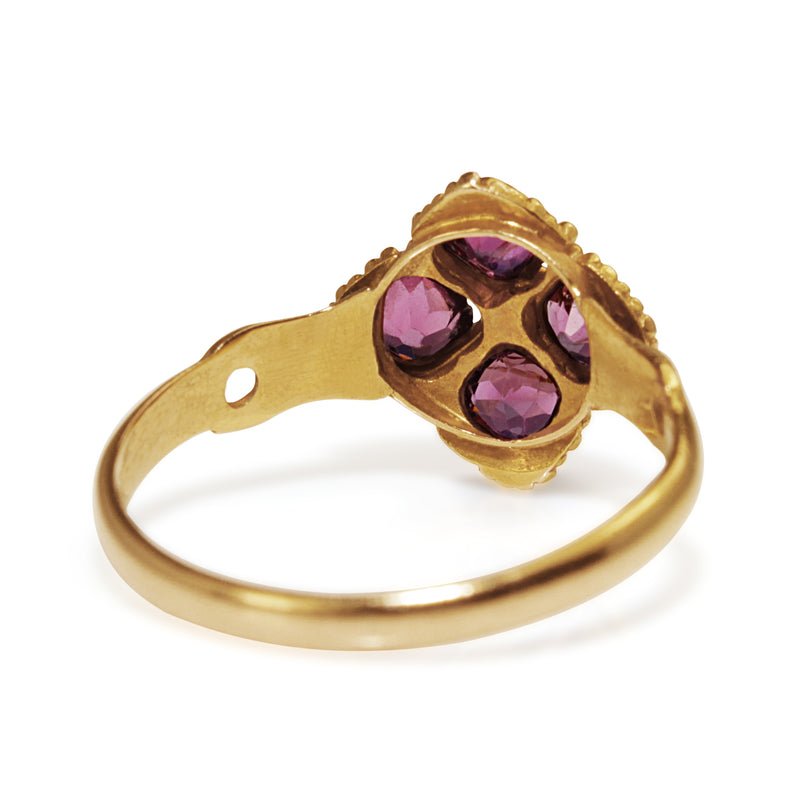 15ct Yellow Gold Antique Rhodolite Garnet Ring
