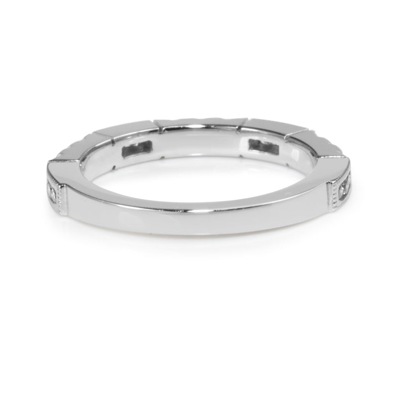 18ct White Gold Vintage Style Diamond Band