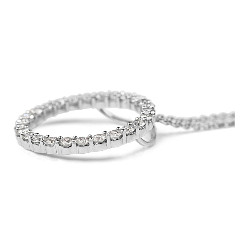 9ct White Gold Circle of Life Diamond Necklace