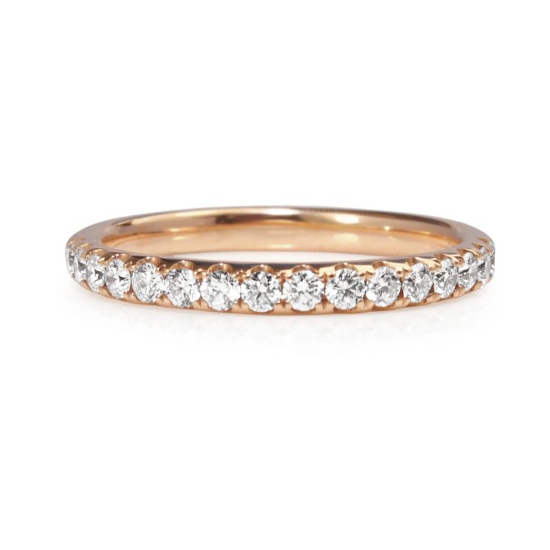 18ct Rose Gold .40ct Diamond Half Hoop Band