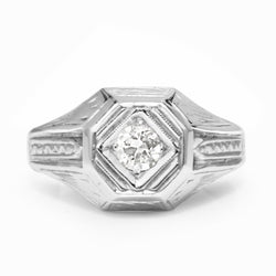 18ct White Gold Vintage Diamond Ring