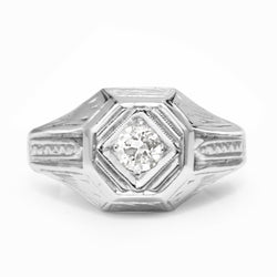 18ct White Gold Vintage Diamond Ring