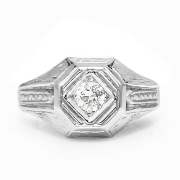 18ct White Gold Vintage Diamond Ring