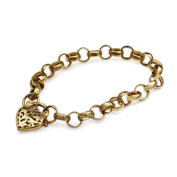 9ct Yellow Gold Day and Night Belcher Link Bracelet