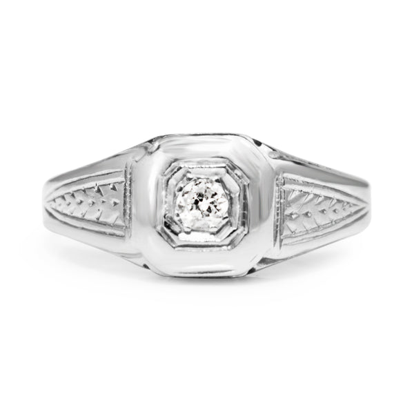 18ct White Gold Diamond Vintage Ring