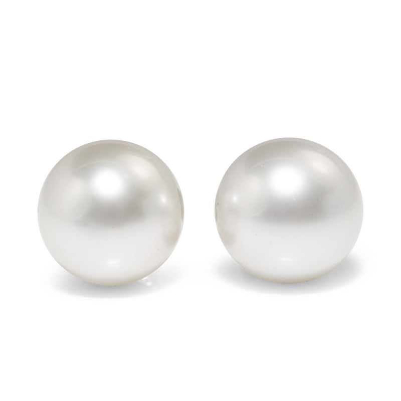 18ct White Gold 10mm South Sea Pearl Stud Earrings