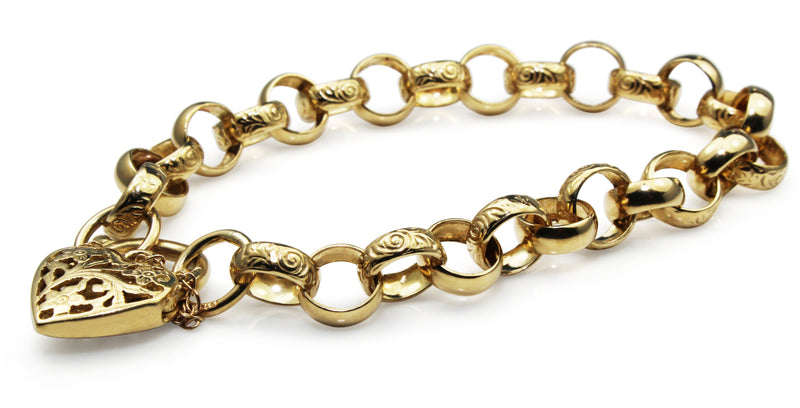 9ct Yellow Gold Day and Night Belcher Link Bracelet