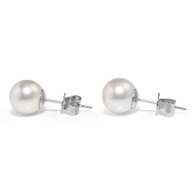 18ct White Gold 10mm South Sea Pearl Stud Earrings