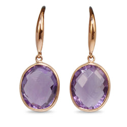 9ct Rose Gold Amethyst Earrings