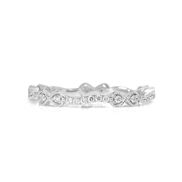 18ct White Gold All Round Diamond Bow Band