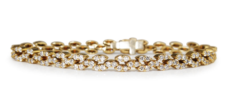 14ct Yellow Gold Diamond Bracelet