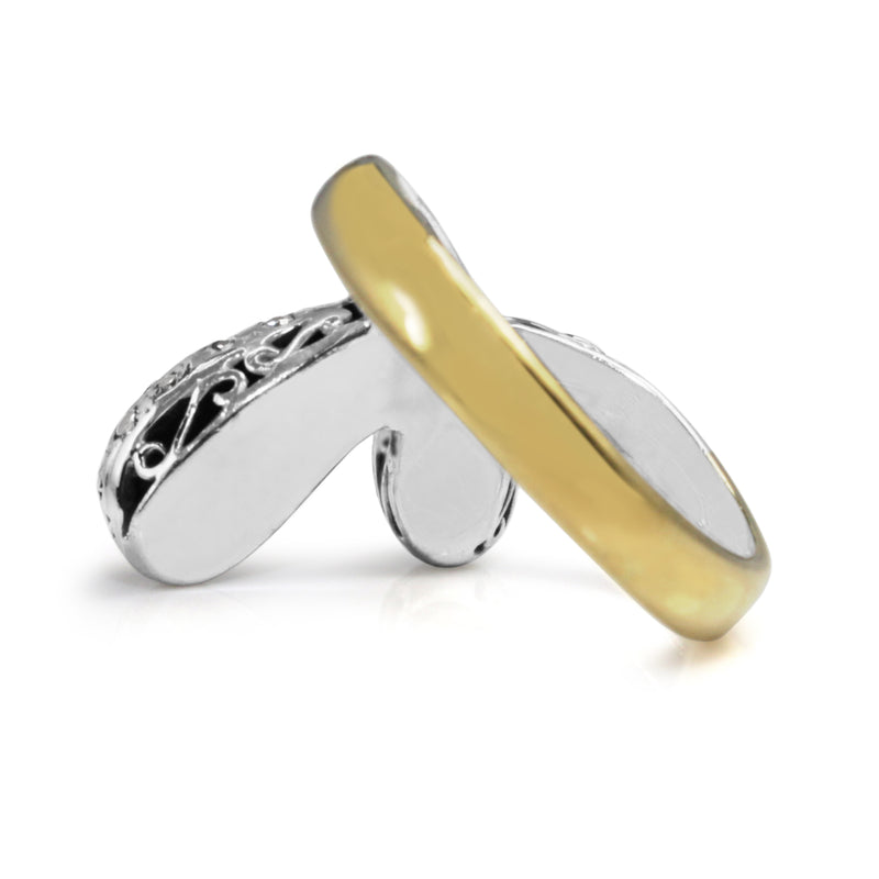 18ct Yellow and White Gold Diamond Snake Ring