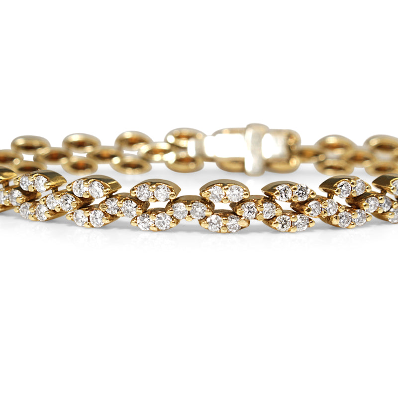 14ct Yellow Gold Diamond Bracelet