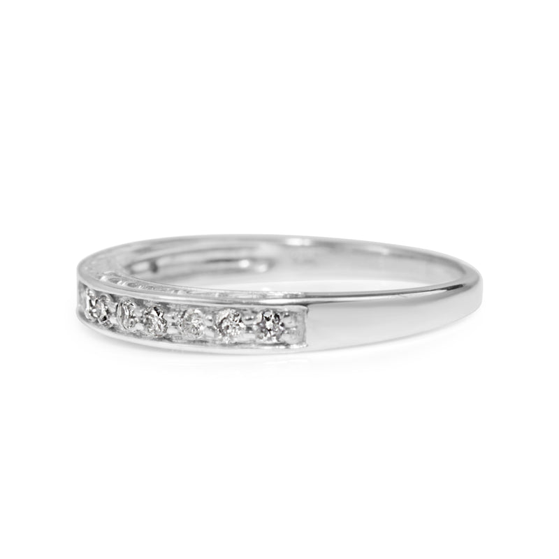 14ct White Gold Diamond Band with Engraving