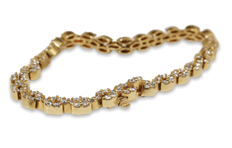 14ct Yellow Gold Diamond Bracelet