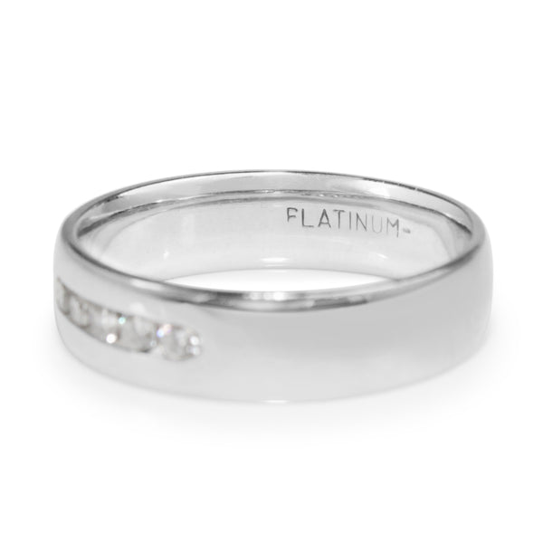 Platinum Vintage Mens Diamond Band