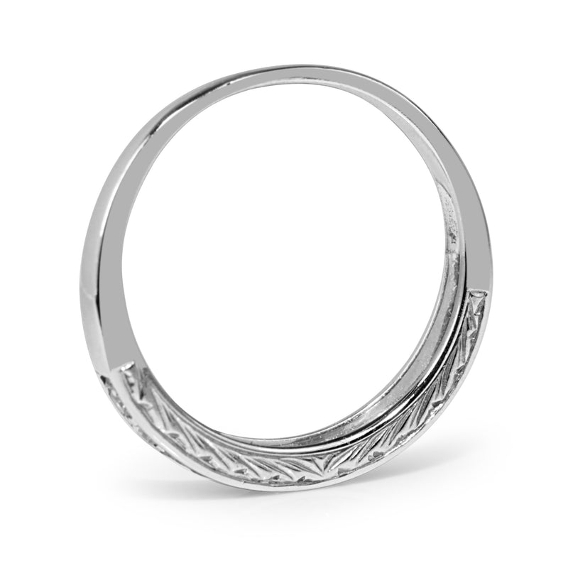 14ct White Gold Diamond Band with Engraving