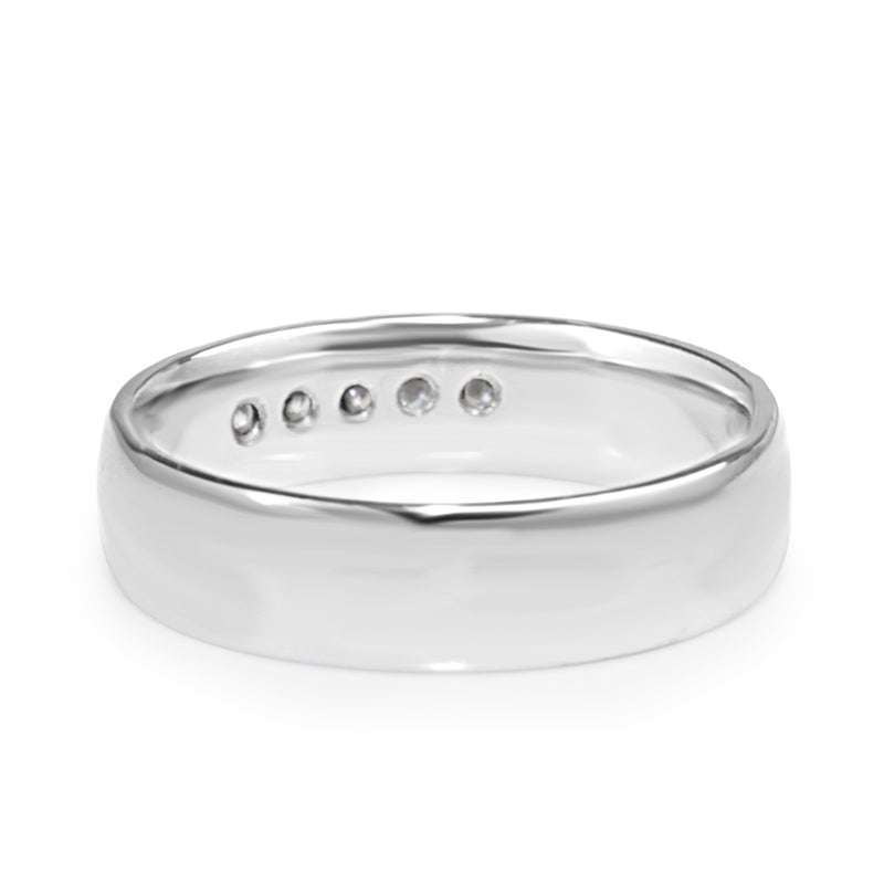 Platinum Vintage Mens Diamond Band