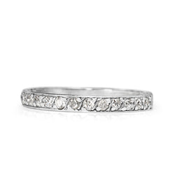 Platinum Art Deco Single Cut Diamond Band