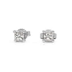 14ct White Gold .50ct Princess Cut Diamond Studs