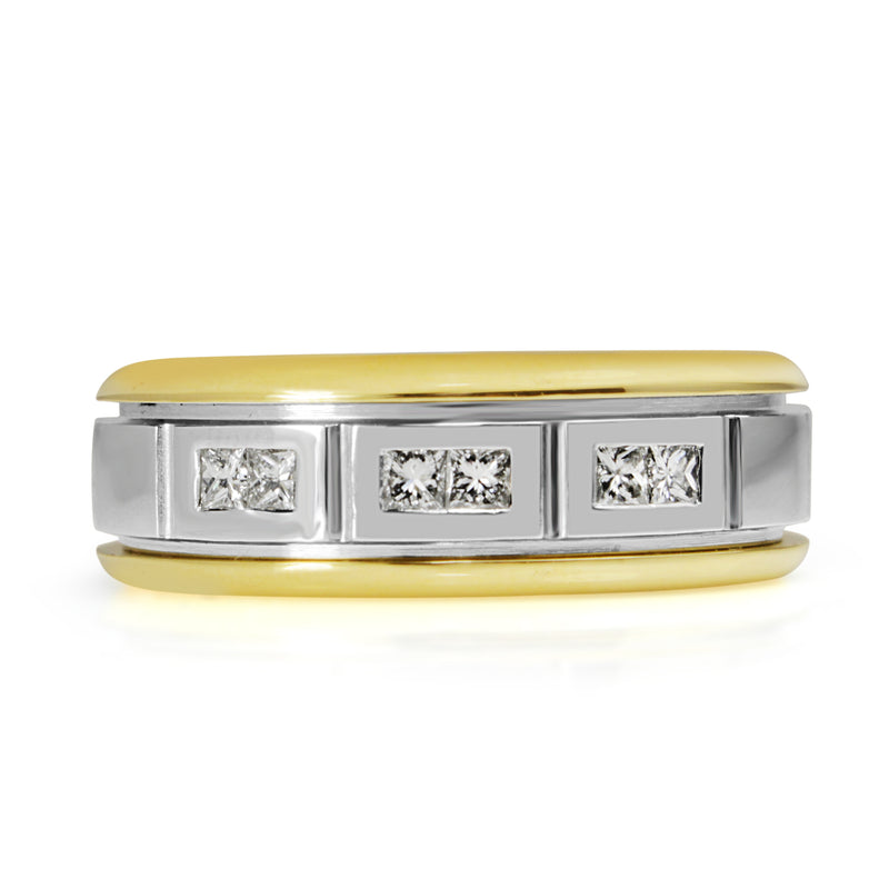 18ct Yellow and White Gold Diamond Band