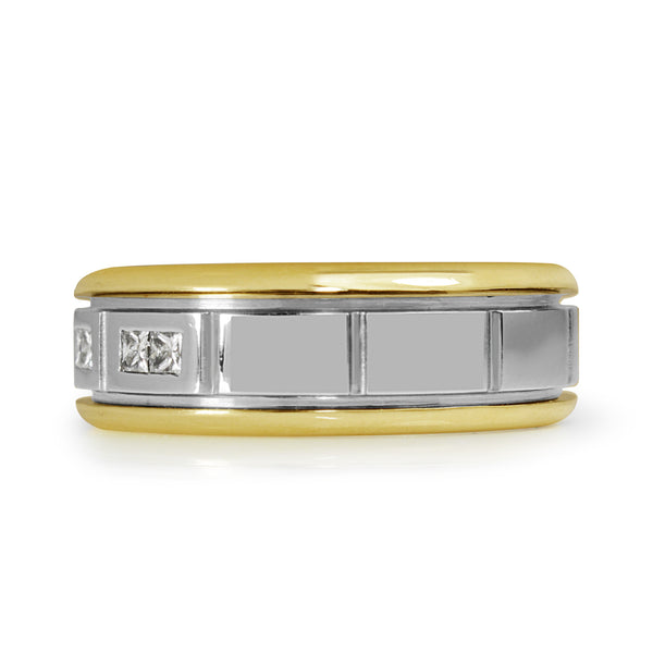 18ct Yellow and White Gold Diamond Band