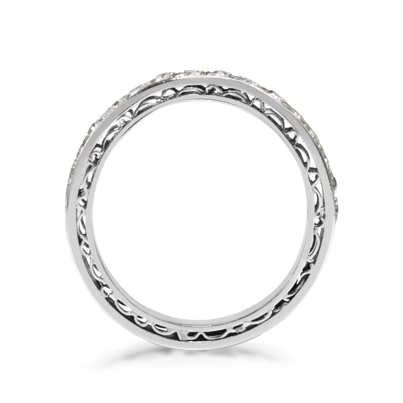 Platinum Art Deco Single Cut Diamond Band