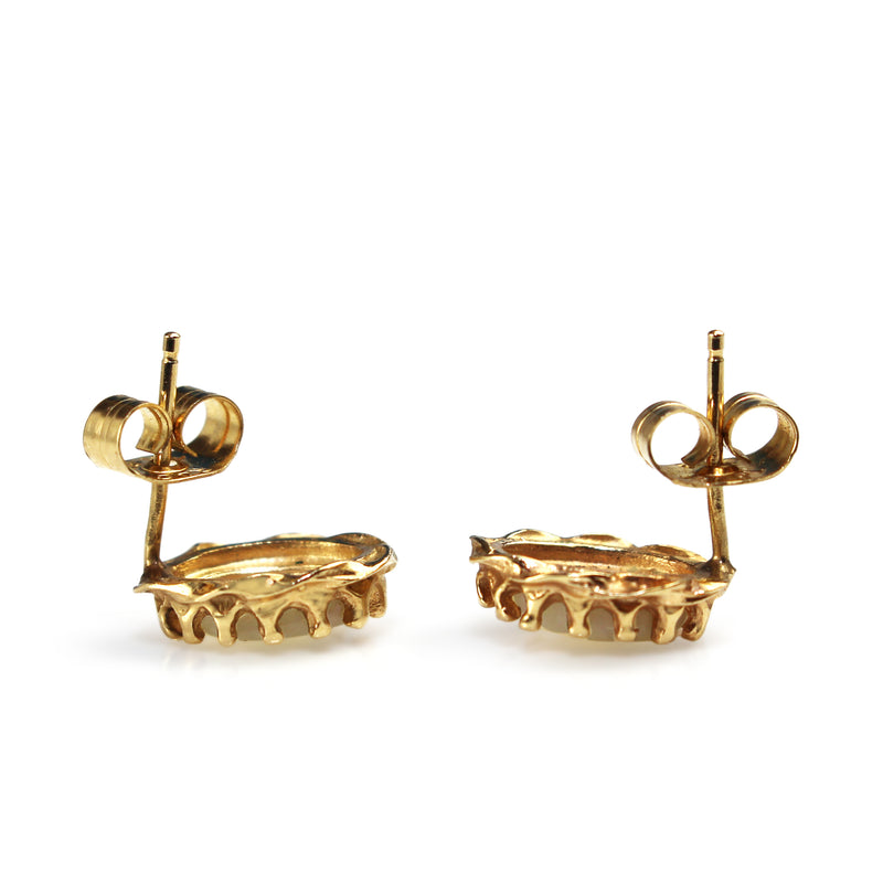 14ct Yellow Gold Opal Stud Earrings