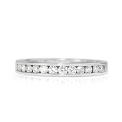 14ct White Gold Channel Set Diamond Band