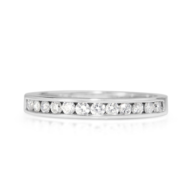 14ct White Gold Channel Set Diamond Band