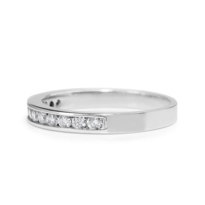 14ct White Gold Channel Set Diamond Band