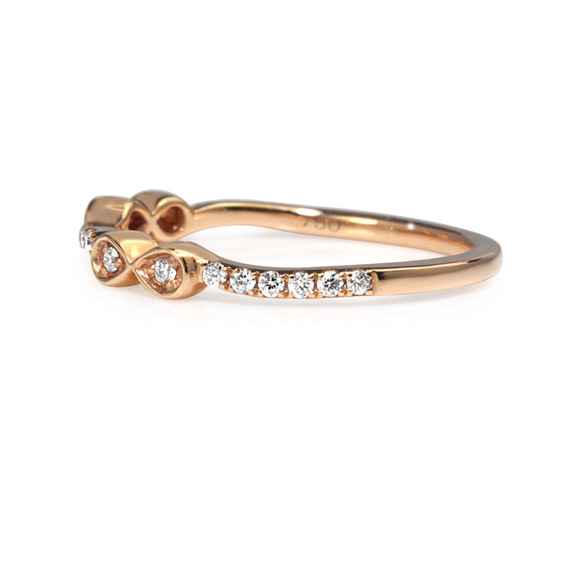 18ct Rose Gold 'Bow' Style Diamond Band