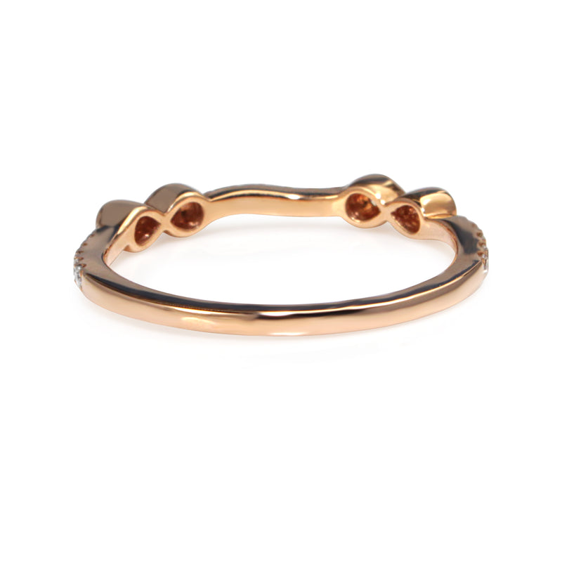 18ct Rose Gold 'Bow' Style Diamond Band