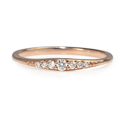18ct Rose Gold Fine Tapered Diamond Band