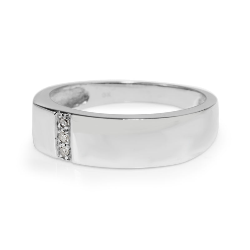 9ct White Gold Estate Diamond Band