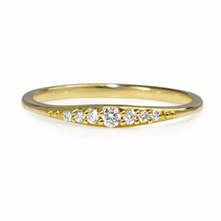 9ct Yellow Gold Fine Tapered Diamond Band Ring