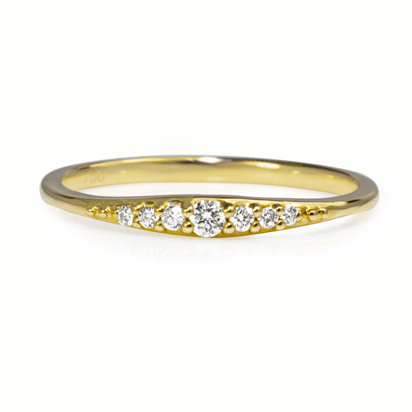 9ct Yellow Gold Fine Tapered Diamond Band Ring