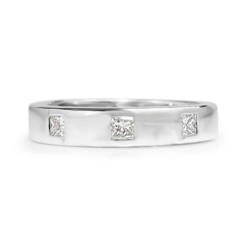 Platinum Princess Cut Diamond Band