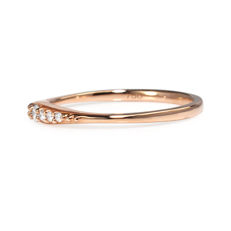 18ct Rose Gold Fine Tapered Diamond Band