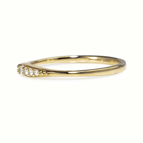 9ct Yellow Gold Fine Tapered Diamond Band Ring